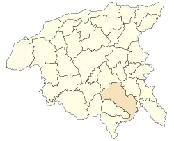 Location of the commune in the Chlef Province.