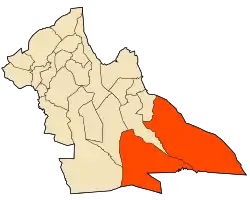 Map of Laghouat Province highlighting Hassi R'Mel District