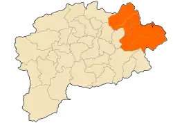 Map of Guelma Province highlighting the district
