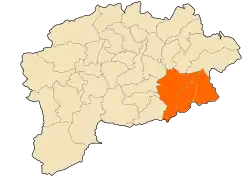 Map of Guelma Province highlighting the district