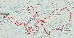 Route of E3 Harelbeke 2012