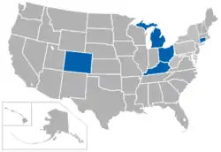 Location of teams in {{{title}}}