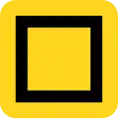 Hollow black square on a yellow background