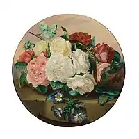 ELOISE HARRIET STANNARD (BRITISH 1828-1915) STILL LIFE OF ASSORTED ROSES ON A LEDGE Signed and indistinctly dated, oil on canvas,