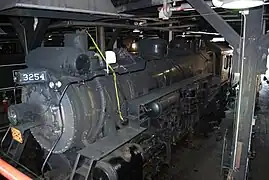 No. 3254 inside the Steamtown roundhouse in 2008.