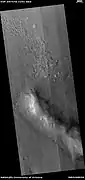 Contact, as seen by HiRISE under HiWish program  Upper plains unit on the left is breaking up.  A lower unit exists on the right side of picture.