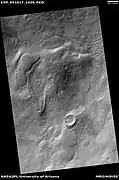 Tongue-shaped glacier, as seen by HiRISE under the HiWish program