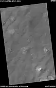 Wide view of mounds and lines, as seen by HiRISE under HiWish program  The lines may be petrified dunes.