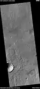 Crater with gullies, as seen by HiRISE under HiWish program