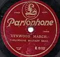 Early 20th century Parlophone record label of the 78rpm acoustic era