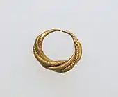 Earring; gold and silver; 1.5 × 0.4 × 1.4&nbsp;cm; Metropolitan Museum of Art