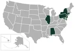 Location of teams in {{{title}}}