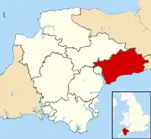 East Devon shown within Devon