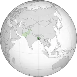 Location of East Pakistan