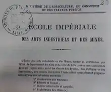 Ecole imperial des arts industriels et des mines