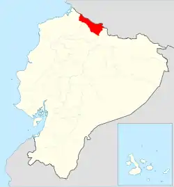 Location of Carchi Province in Ecuador.