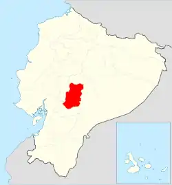 Location of Chimborazo Province in Ecuador.