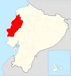 Location of Manabí Province in Ecuador.