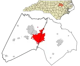 Location in Edgecombe and Nash Counties and the state of North Carolina.