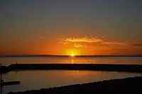 Sunrise over the boat harbour