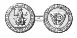 Edmund's seal as king of Sicily:Eadmundus Dei gracia Siciliae rex