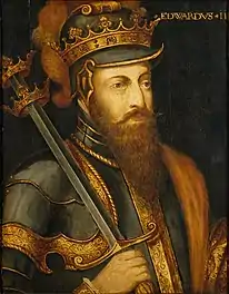 a black and white line drawing of Edward III