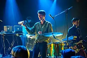 Efterklang performing live.