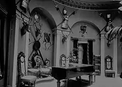 An interior view of the castle's central tower, circa 1860