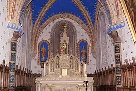 The interior of the church in Chaussenac