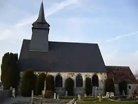 Saint-Aubin Church with Irish Yews