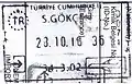 Entry stamp from Sabiha Gökçen Airport