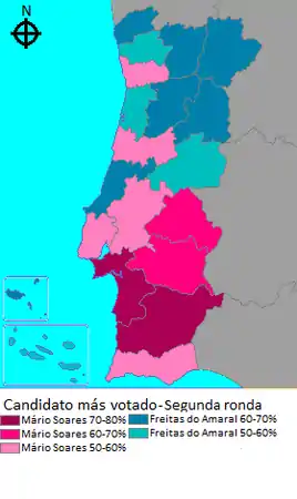Most voted candidate by district - 2nd Round.