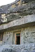 Non-structural lintel in Buddhist cave temple at Ellora Caves, India