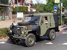 Later Land Rover military vehicle, showing the separate parallelogram blocks of the improved XZL tread pattern