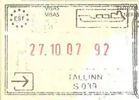 Entry stamp for sea travel, issued at Tallinn Passenger Port