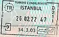 Entry stamp at Istanbul Airport