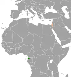 Map indicating locations of Equatorial Guinea and Israel