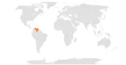 Map indicating locations of Equatorial Guinea and Venezuela
