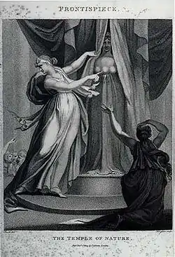 Image 19The frontispiece to Erasmus Darwin's evolution-themed poem The Temple of Nature shows a goddess pulling back the veil from nature (in the person of Artemis). Allegory and metaphor have often played an important role in the history of biology. (from History of biology)
