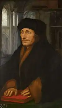 Royal Collection; the figure by Holbein and workshop, the church background added c. 1629