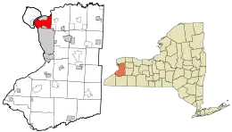 Location in Erie County and the state of New York