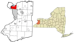 Location in Erie County and the state of New York