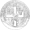 One of the seals of Eric VII "of Pomerania", 1398. Note that the three Danish lions carry a Danish flag (top-left corner).