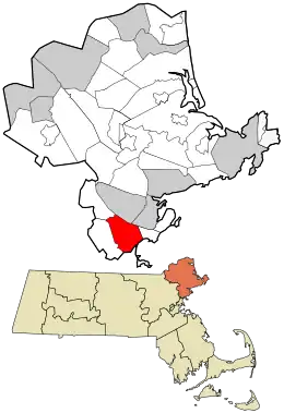 Location in Essex County and the state of Massachusetts.