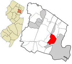 Location of East Orange in Essex County and New Jersey