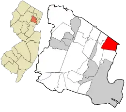 Location in Essex County and the state of New Jersey.