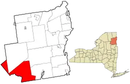 Location in Essex County and the state of New York