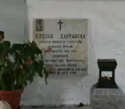 Ettore Zapparoli gravestone, Old Church cemetery, Macugnaga, Italy