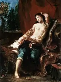 Image 20Odalisque (1857) by Eugène Delacroix, a painting with similar pose (from Nude photography)
