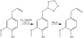 Eugenol ozonolysis